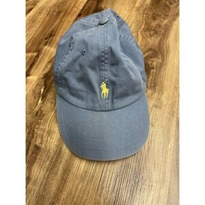 Polo Ralph Lauren Blue Dad Hat Baseball Cap Yellow Pony